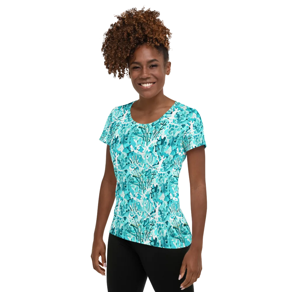Tidal Bloom on Women's Athletic T-Shirt — Left