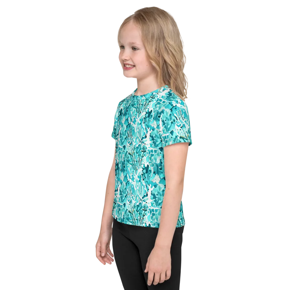 Tidal Bloom on Kids Crew Neck T-Shirt — Left