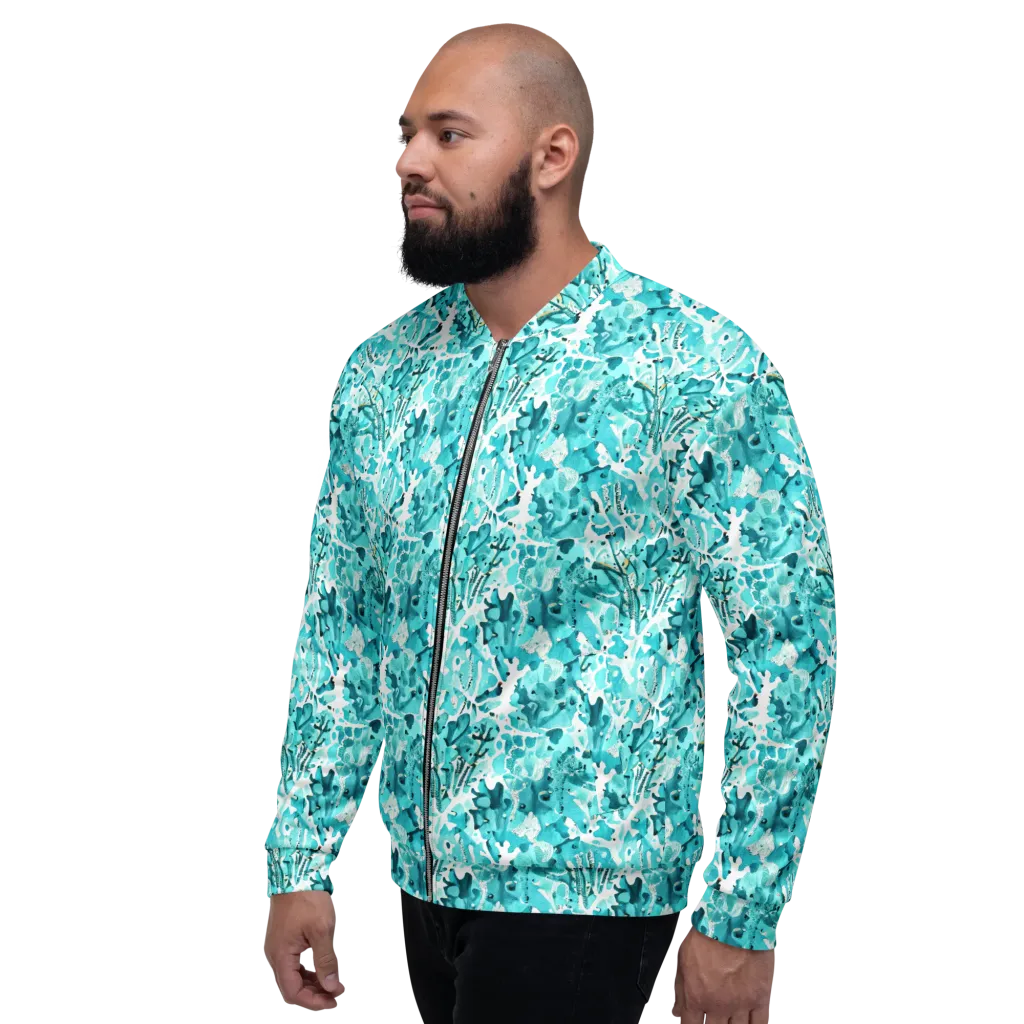 Tidal Bloom on Bomber Jacket — Left