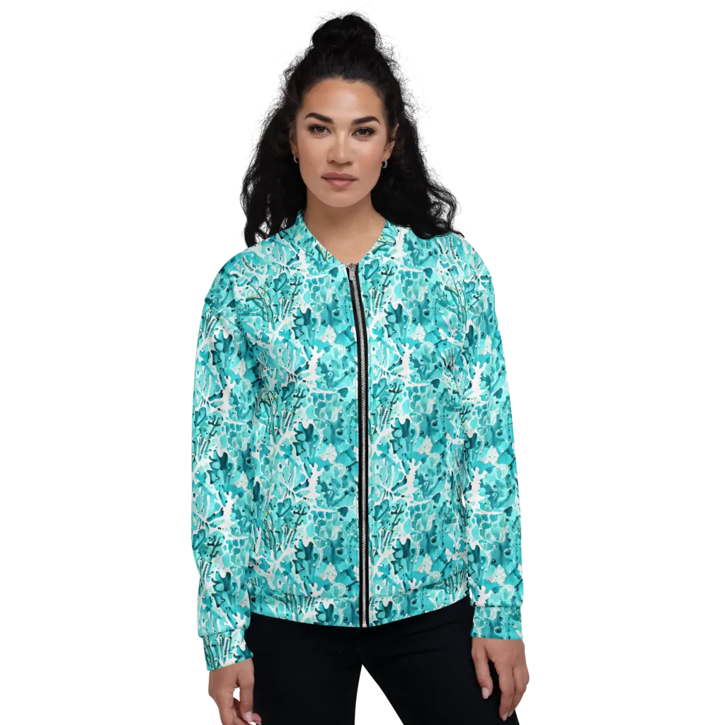 Tidal Bloom on Bomber Jacket — Front