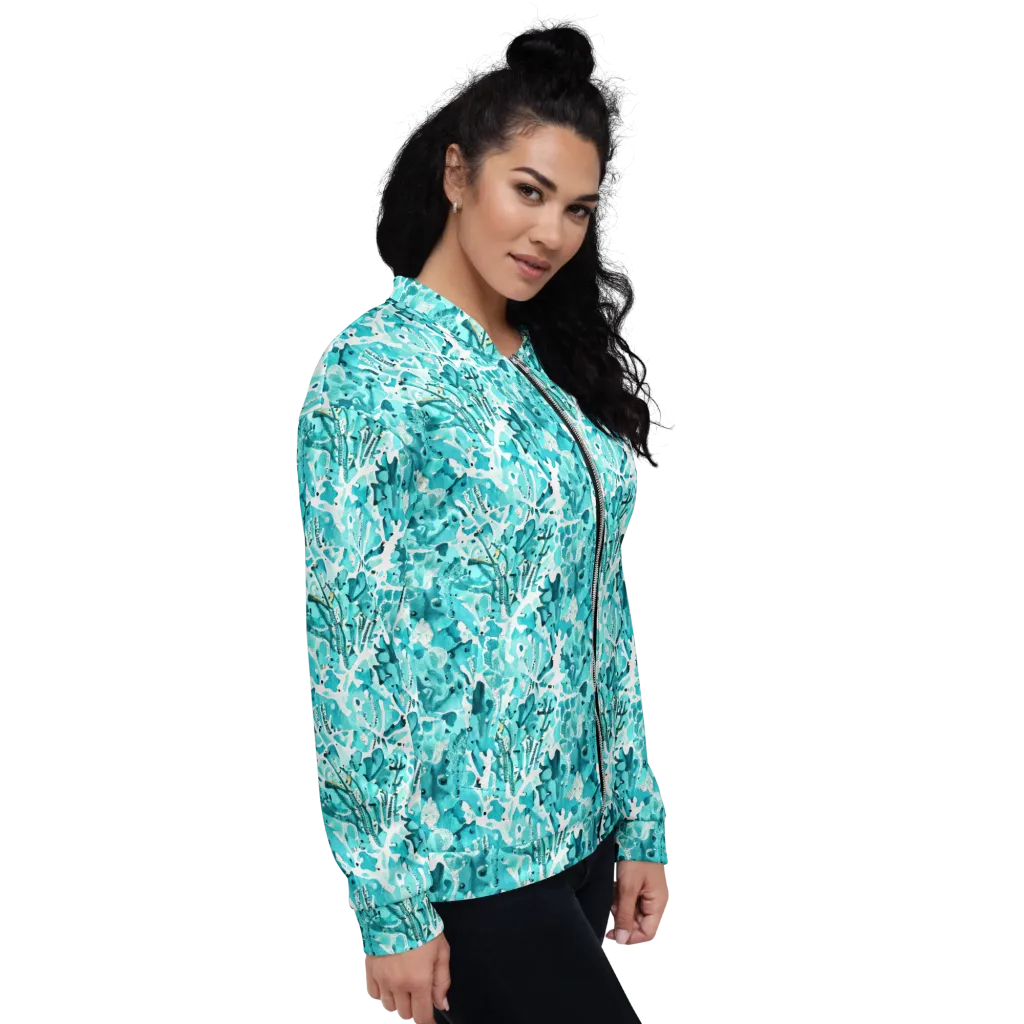 Tidal Bloom on Bomber Jacket — Right