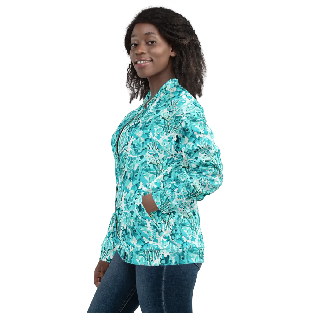 Tidal Bloom on Bomber Jacket — Left