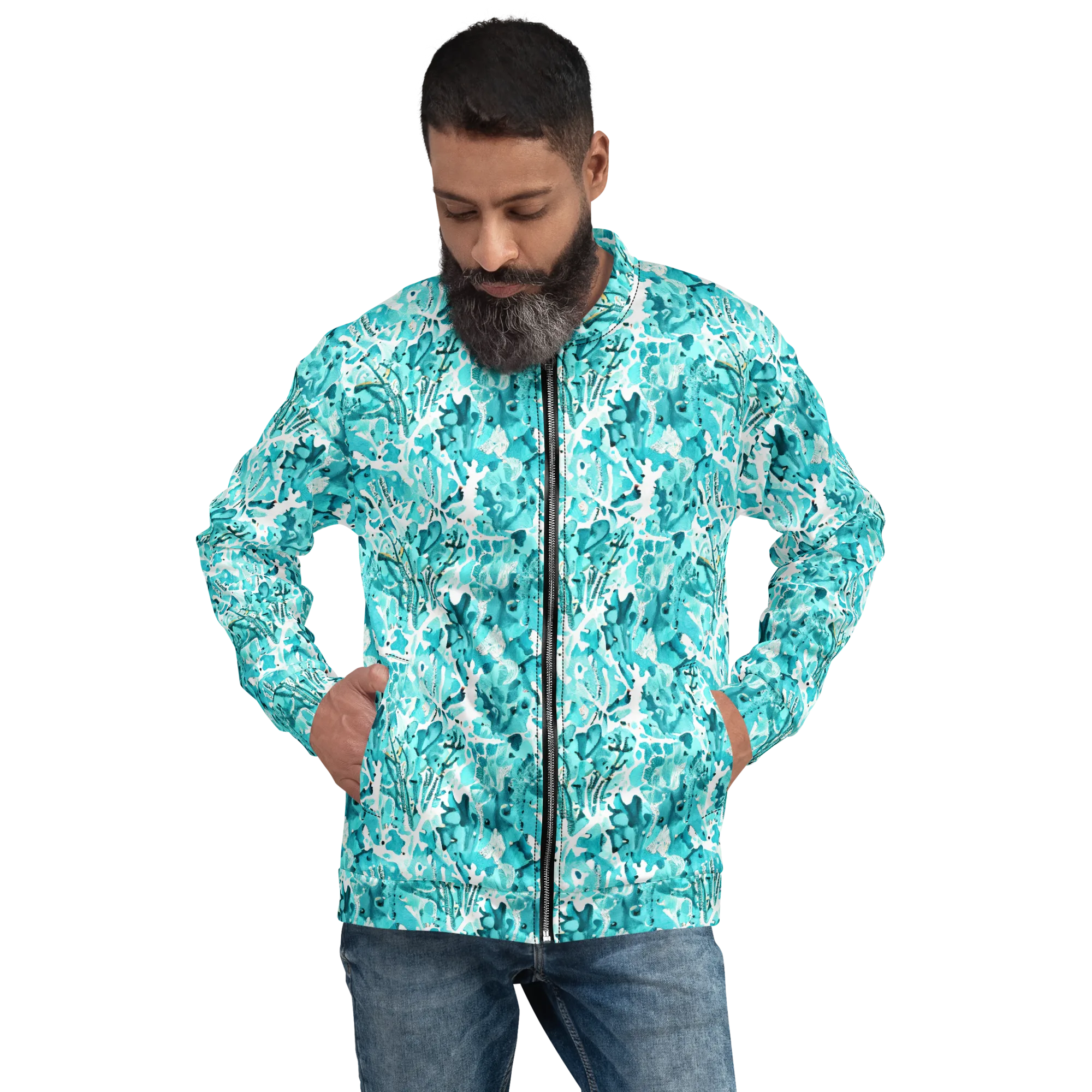 Tidal Bloom on Bomber Jacket — Front