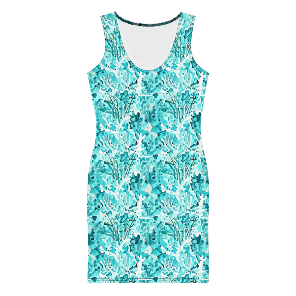 Tidal Bloom on Bodycon Dress — Front