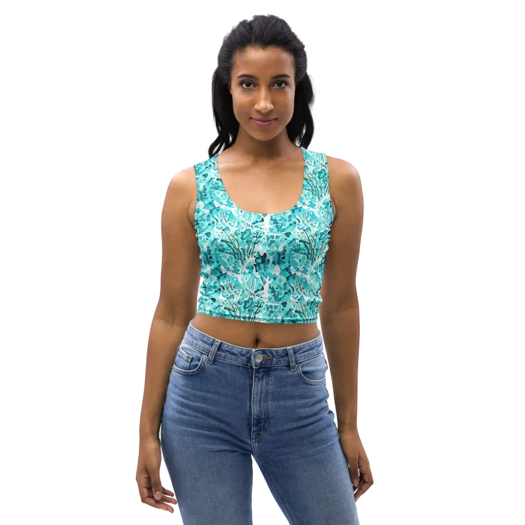 Tidal Bloom on Crop Top — Front