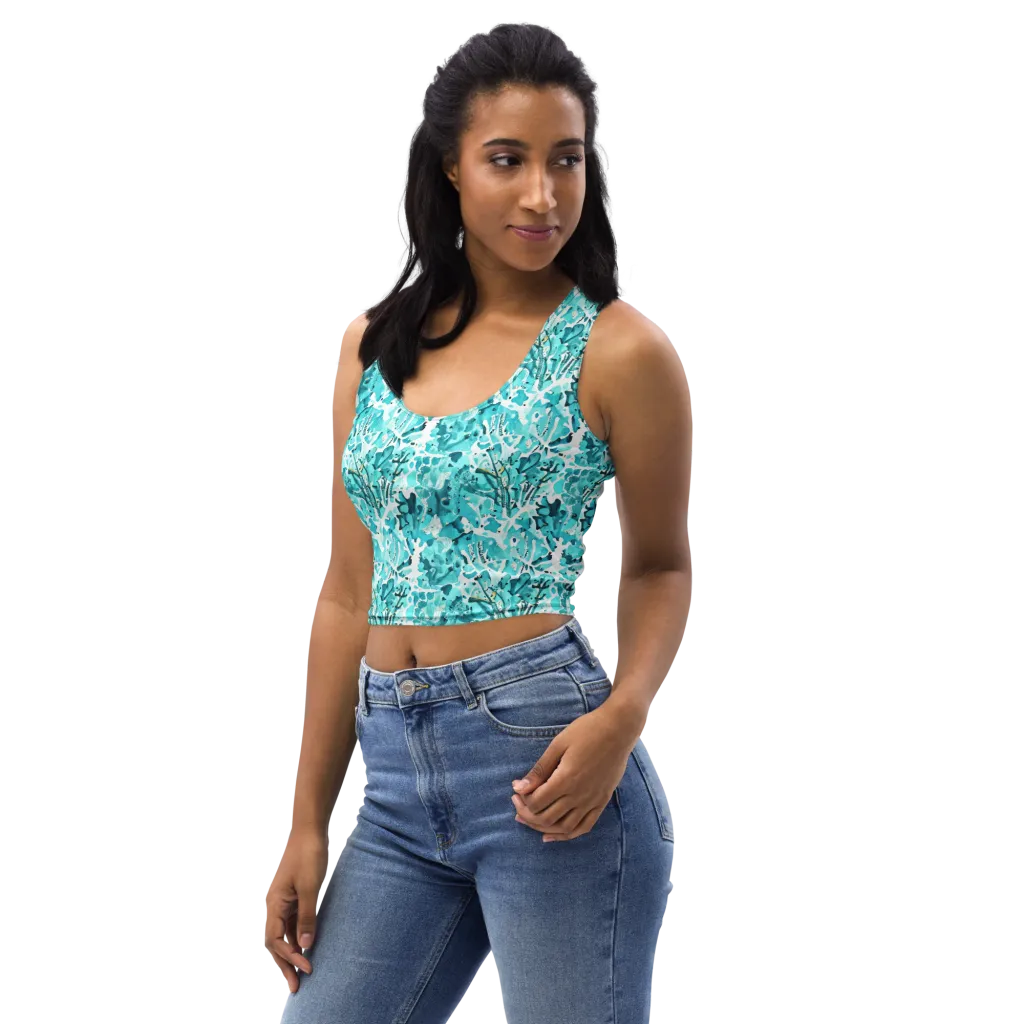 Tidal Bloom on Crop Top — Left Front