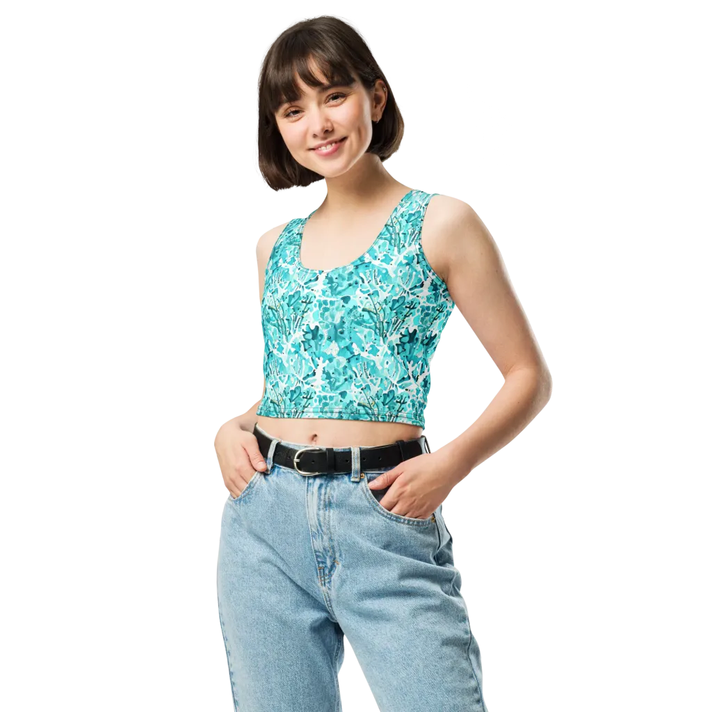 Tidal Bloom on Crop Top — Front