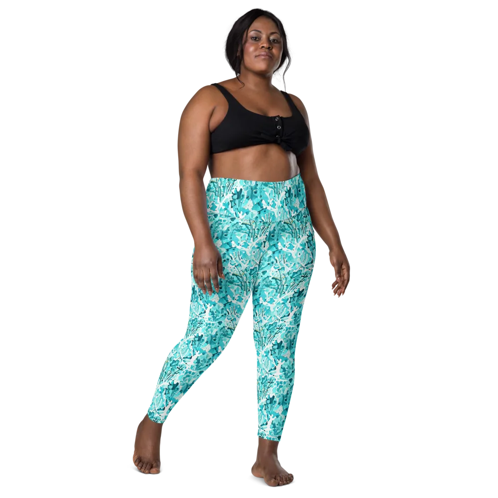 Tidal Bloom on Leggings with Pockets — Front