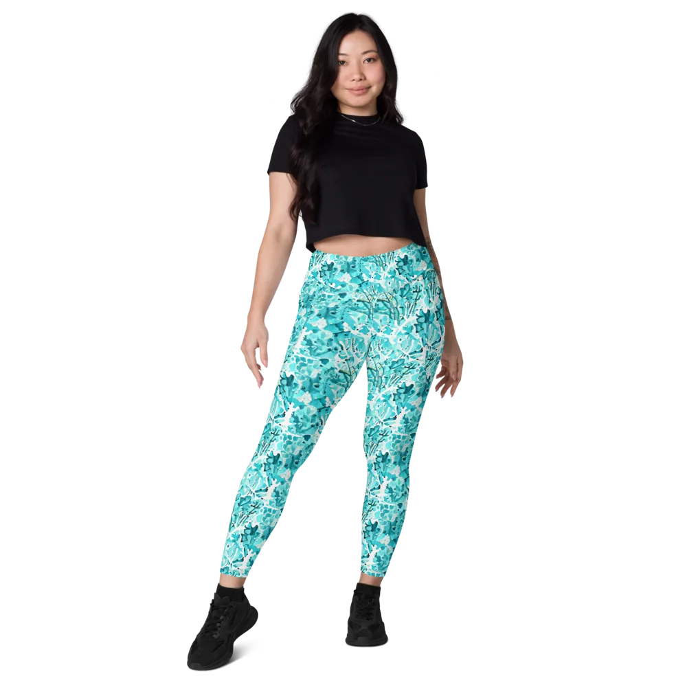 Tidal Bloom on Leggings with Pockets — Front