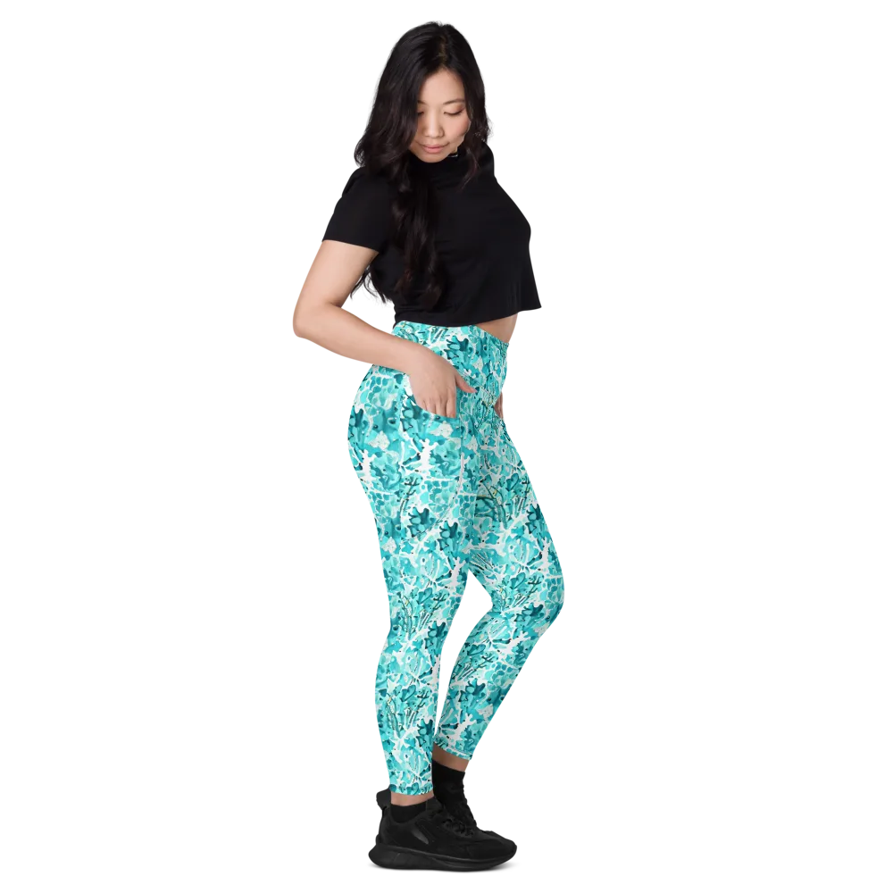 Tidal Bloom on Leggings with Pockets — Right