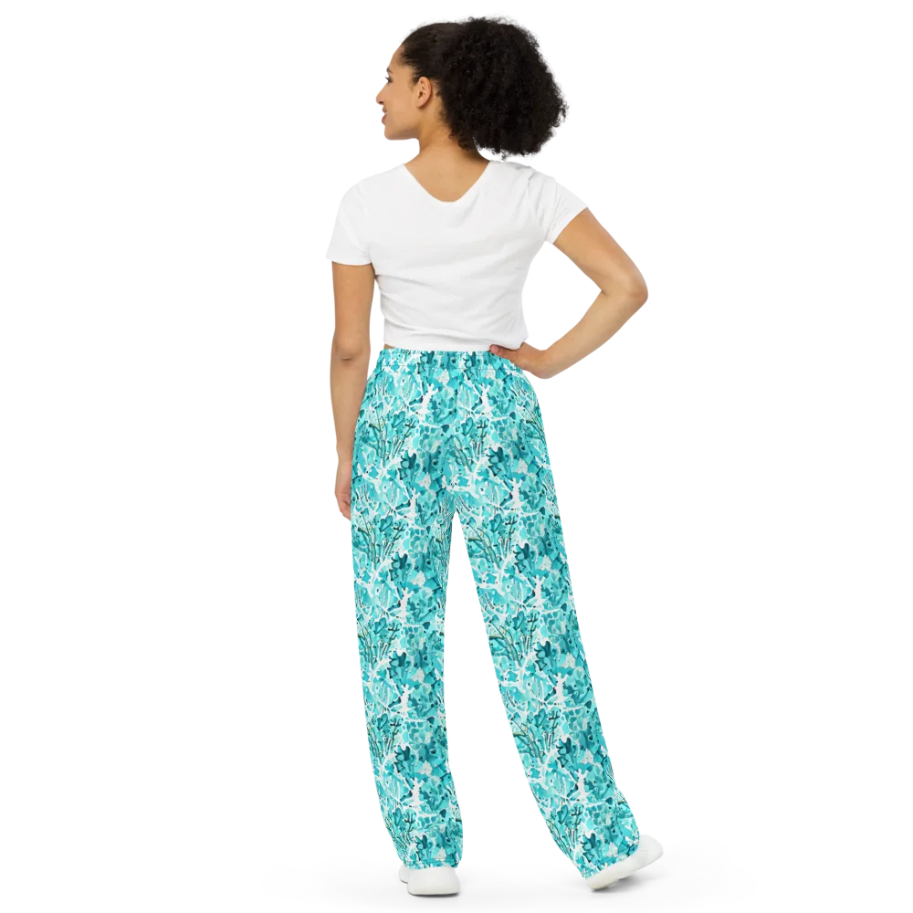 Tidal Bloom on Wide-Leg Pants — Back