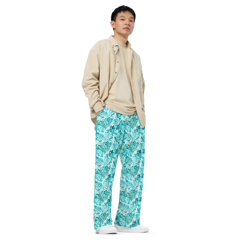 Tidal Bloom on Wide-Leg Pants — Right Front