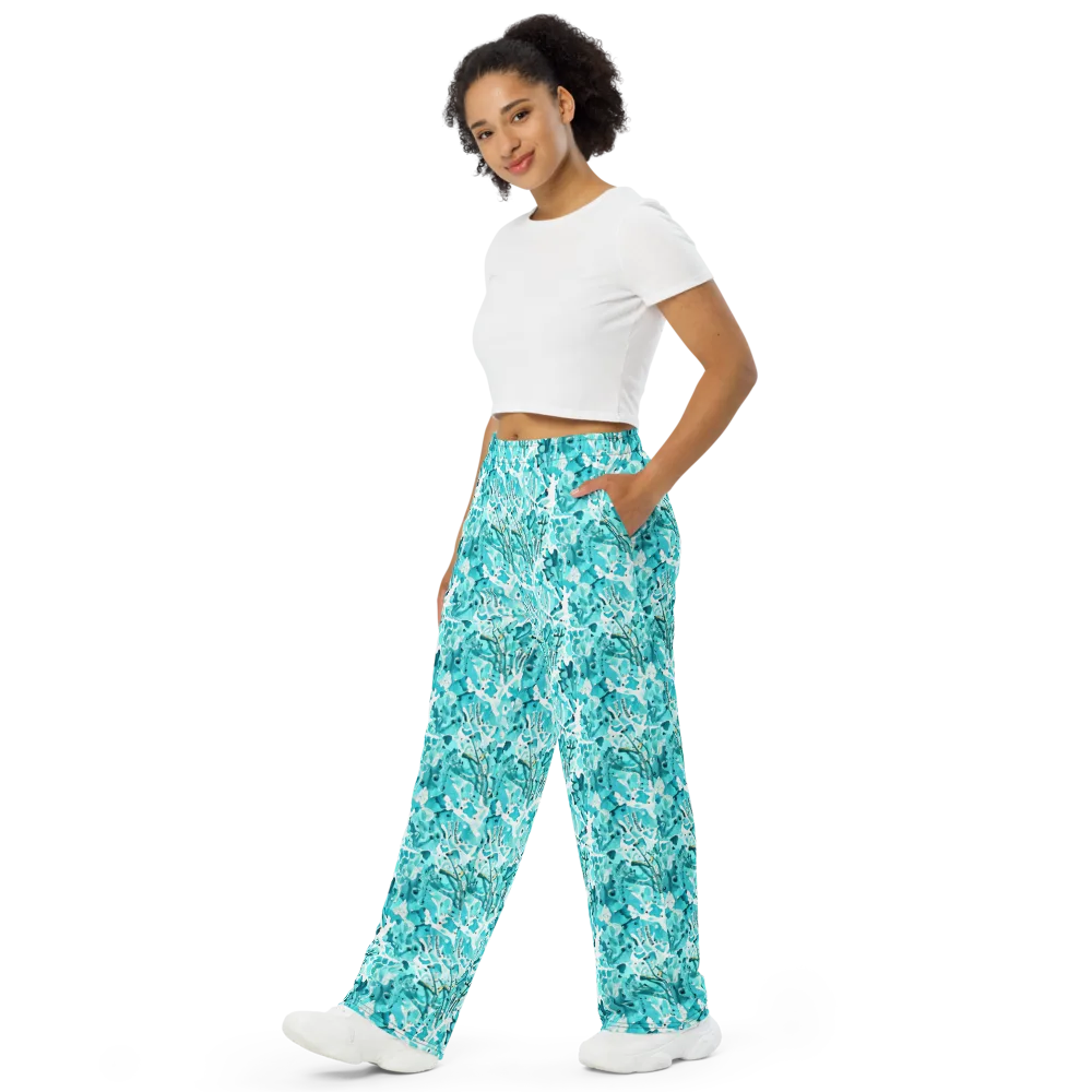 Tidal Bloom on Wide-Leg Pants — Left Front