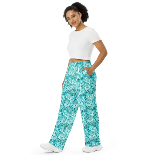 Tidal Bloom on a Wide-Leg Pants