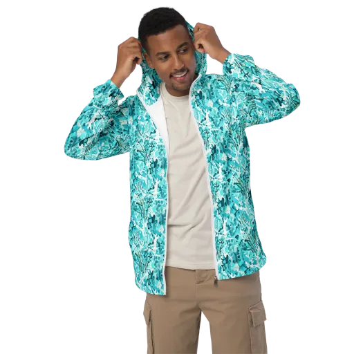 Tidal Bloom on a Men's Windbreaker