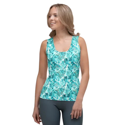 Tidal Bloom on a Women's Tank Top