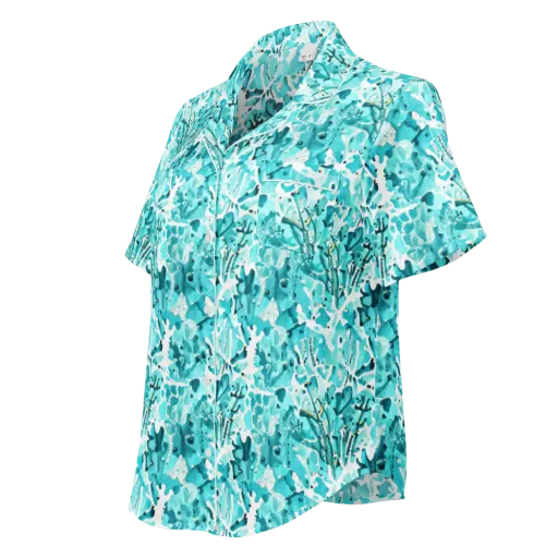 Tidal Bloom on a Women's Short Sleeve Pajama Top