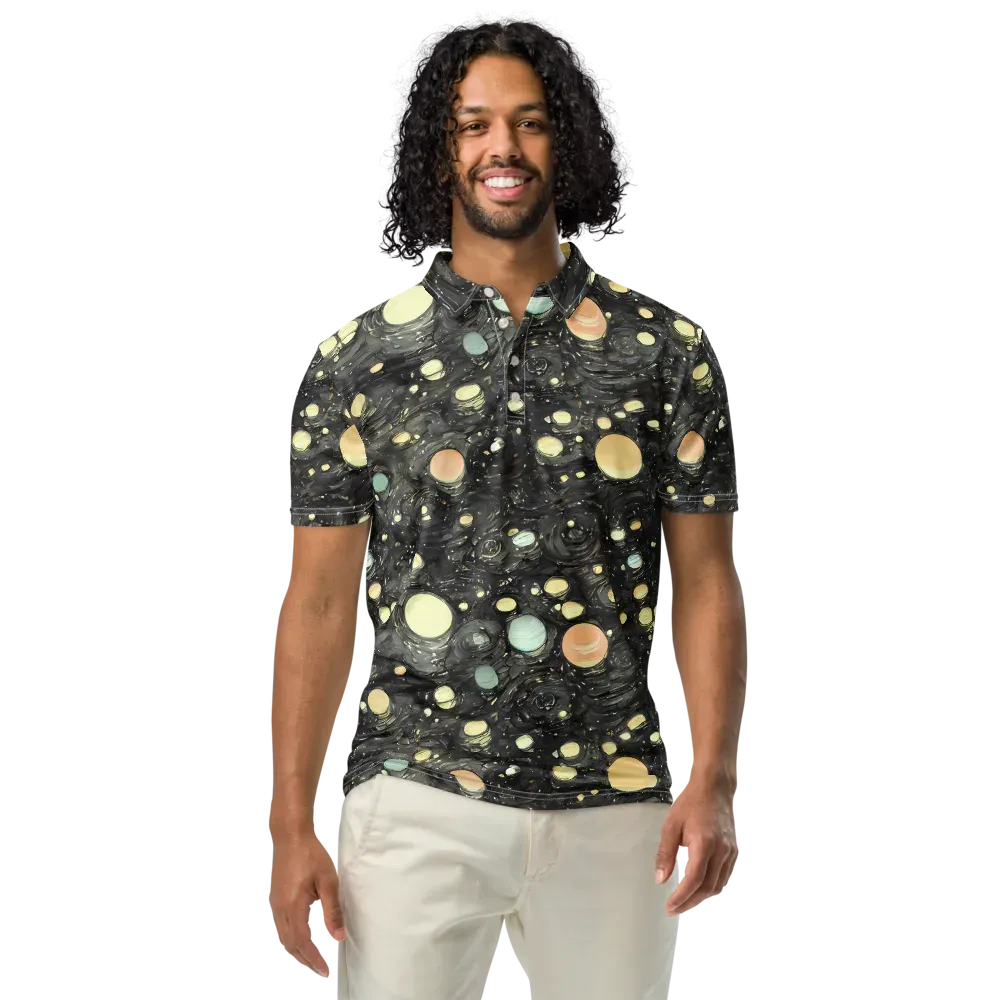 Planetary Ink on Men's Slim Fit Polo Shirt — Front