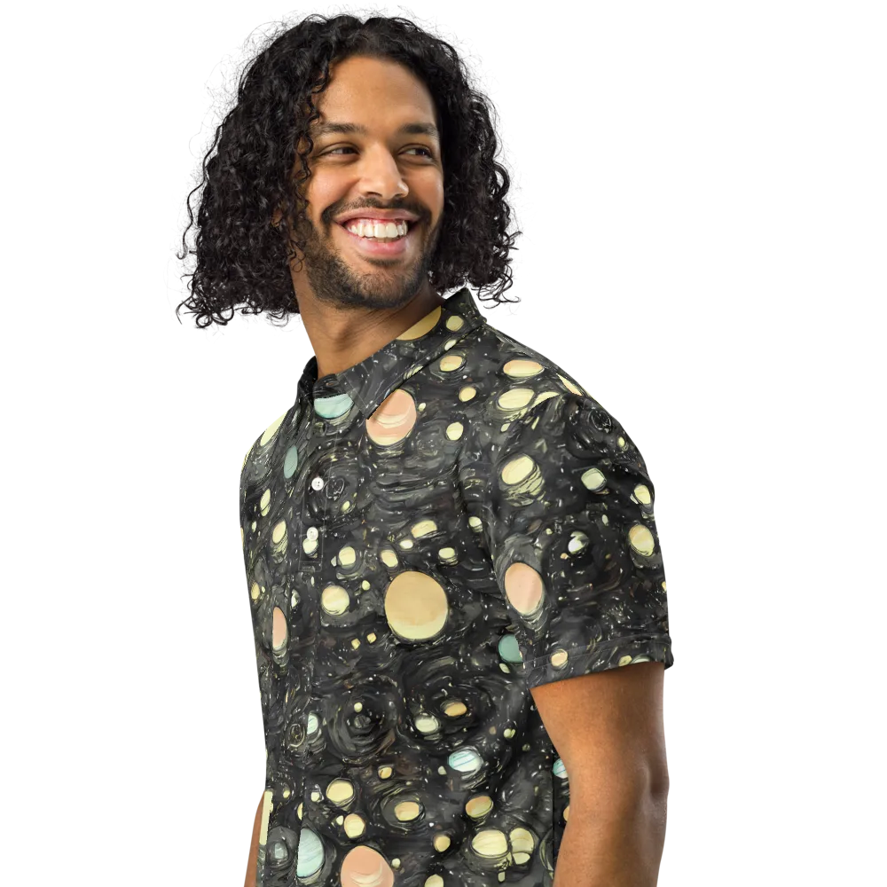 Planetary Ink on Men's Slim Fit Polo Shirt — Left Front