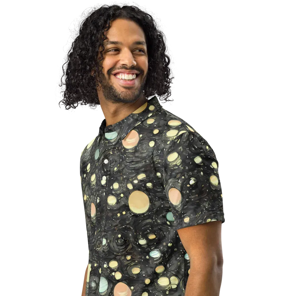 Planetary Ink on Men's Slim Fit Polo Shirt — Left Front
