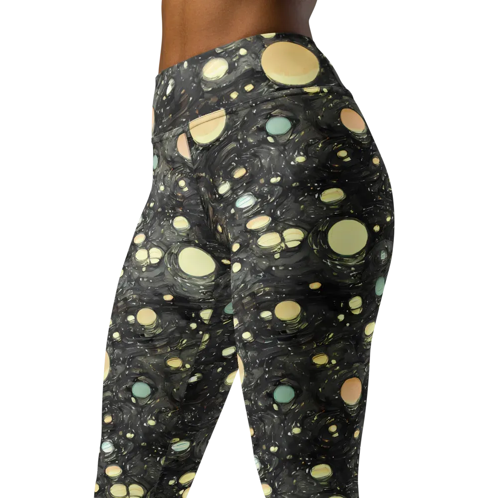 Planetary Ink on Yoga Leggings — Left Front