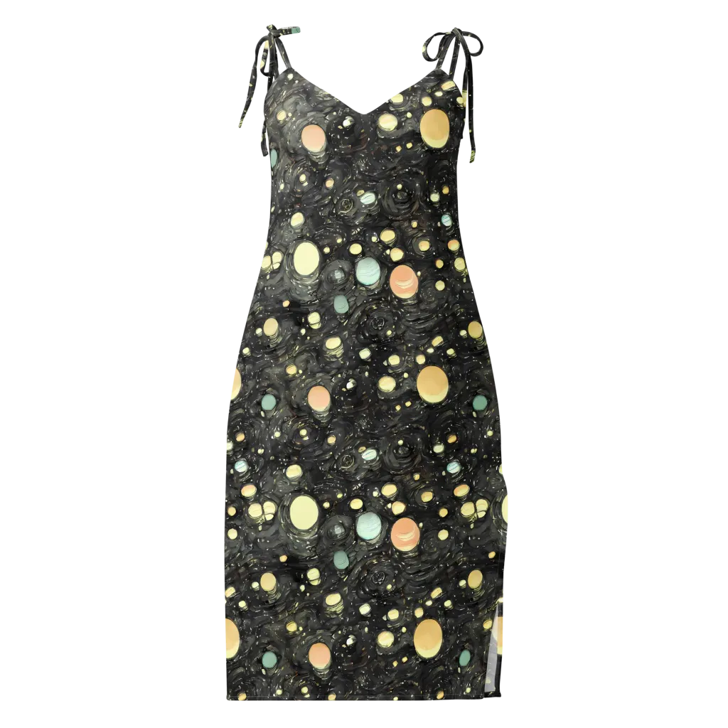 Planetary Ink on Slip Dress — Front