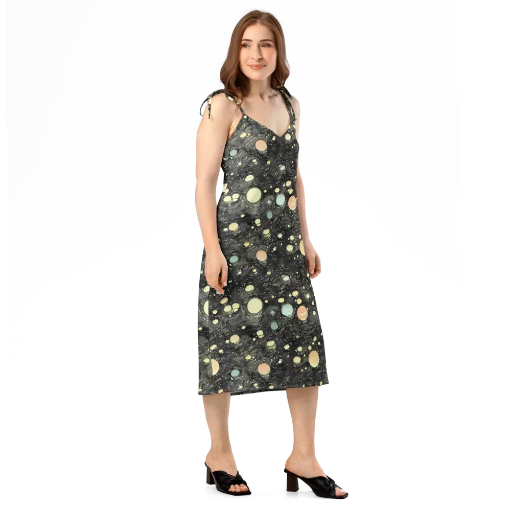 Planetary Ink on Slip Dress — Right Front