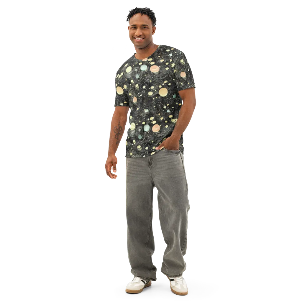 Planetary Ink on Men's Cotton Crew Neck T-Shirt — Front