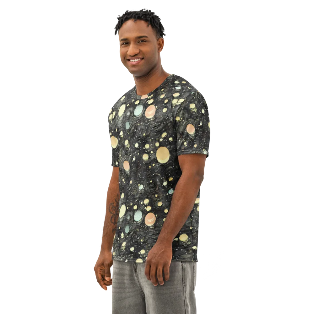 Planetary Ink on Men's Cotton Crew Neck T-Shirt — Left Front