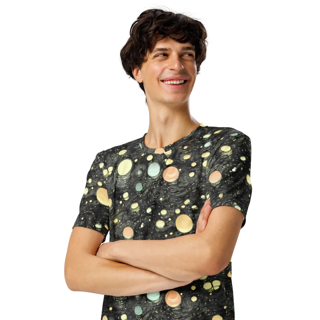 Planetary Ink on Men's Crew Neck T-Shirt — Left Front