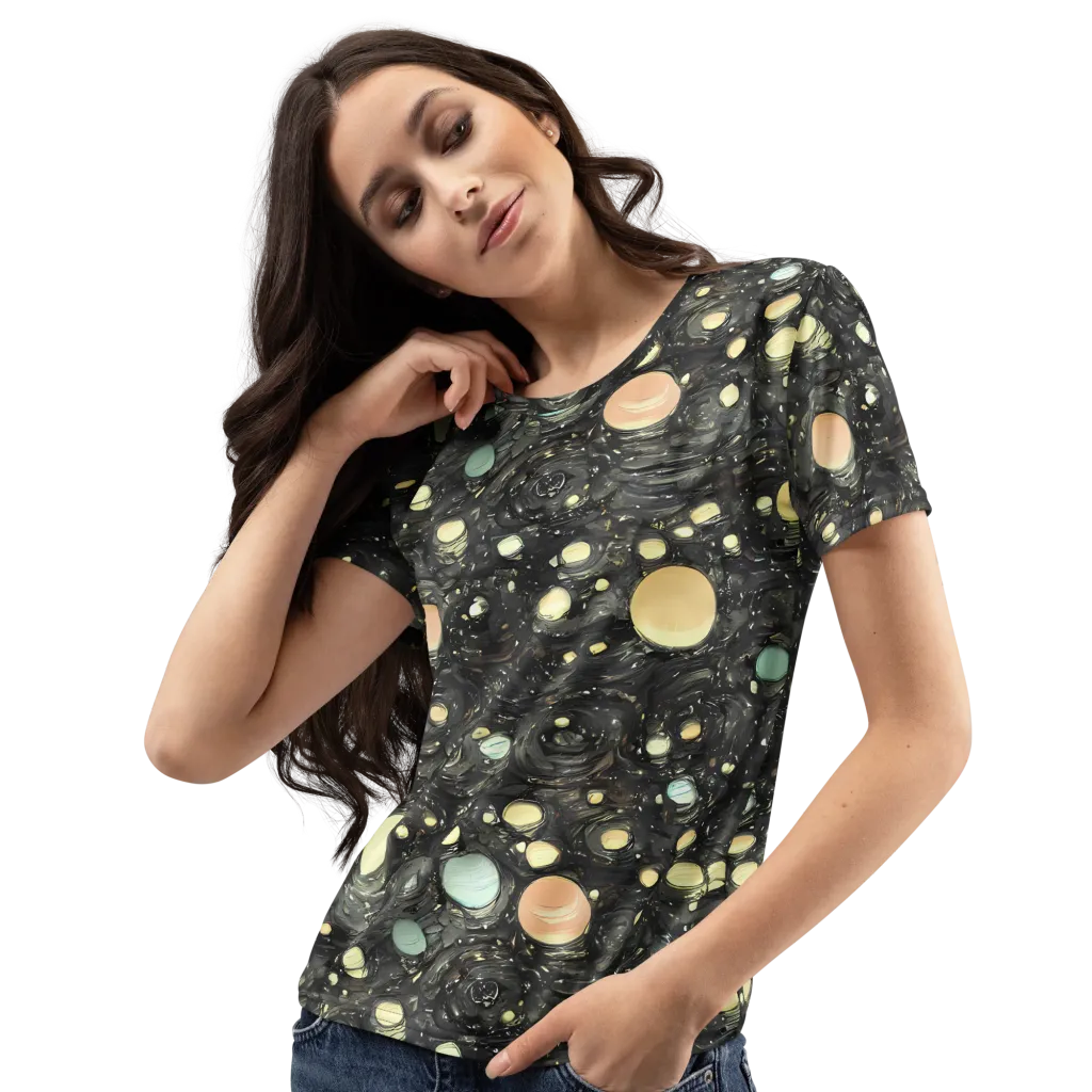 Planetary Ink on Women's Crew Neck T-Shirt — Left Front