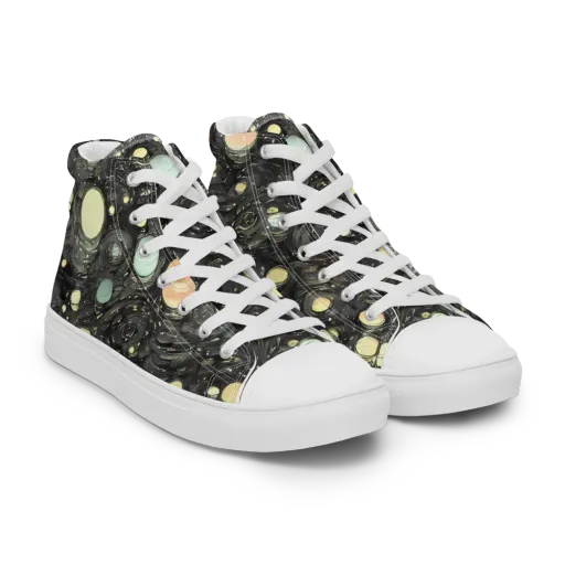 Planetary Ink on a Women's High Top Canvas Shoes