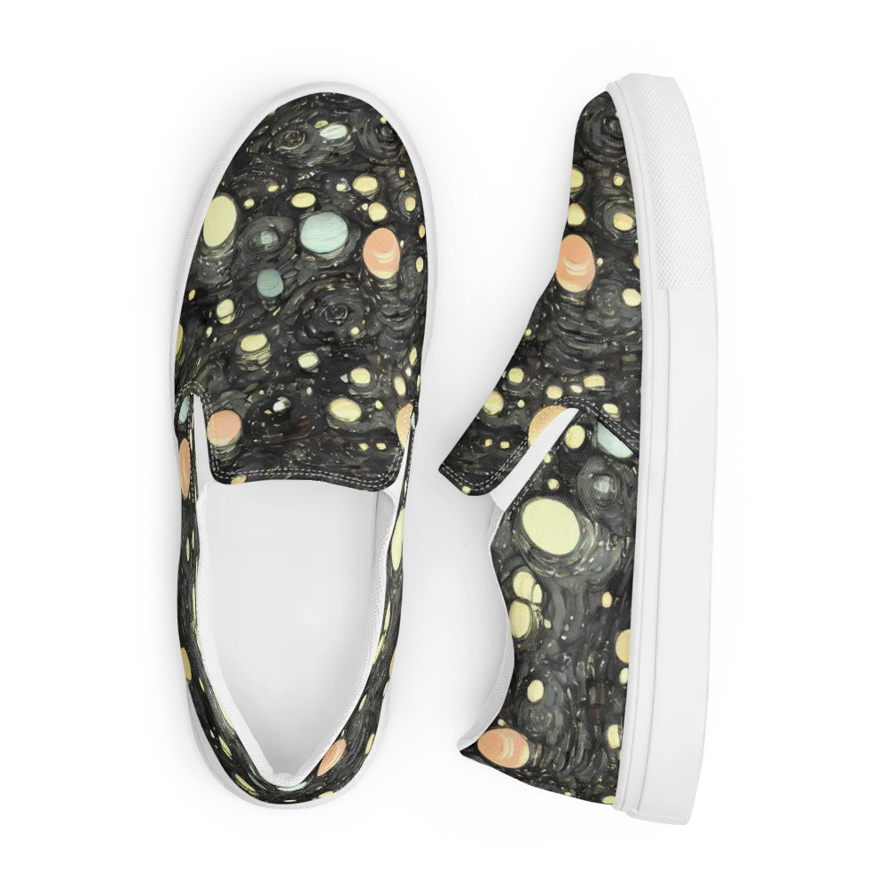 Planetary Ink on Men's Slip-On Canvas Shoes — Front