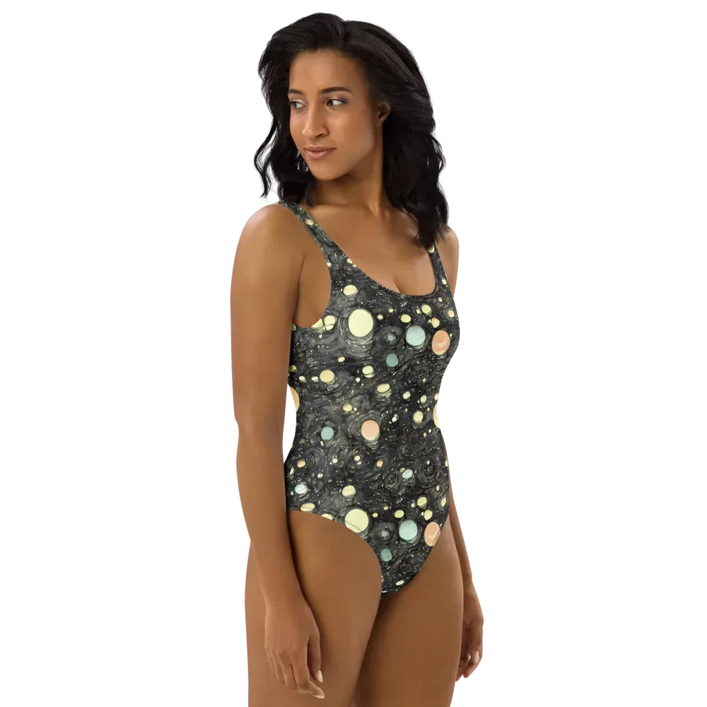 Planetary Ink on One-Piece Swimsuit — Right