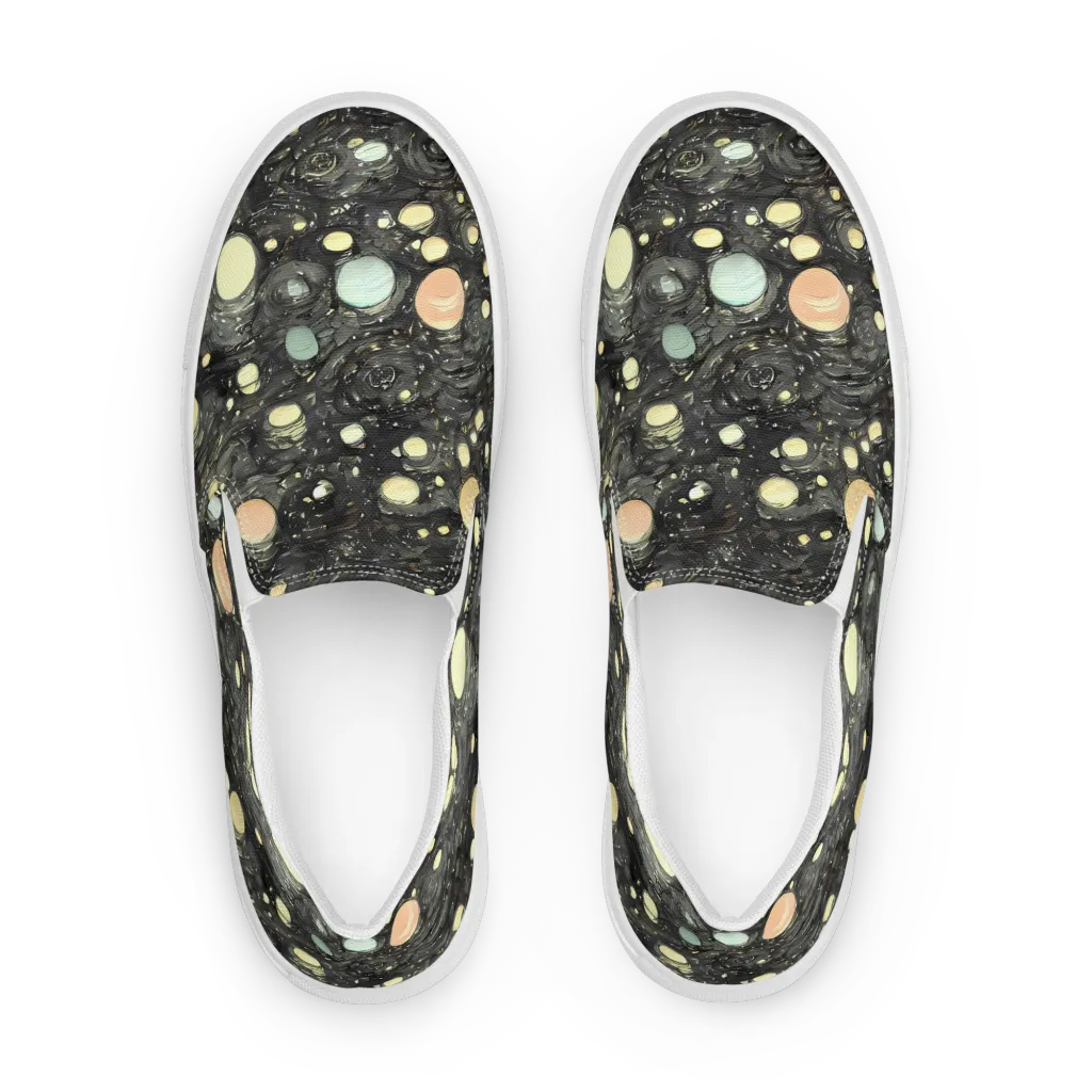 Planetary Ink on Women's Slip-On Canvas Shoes — Front