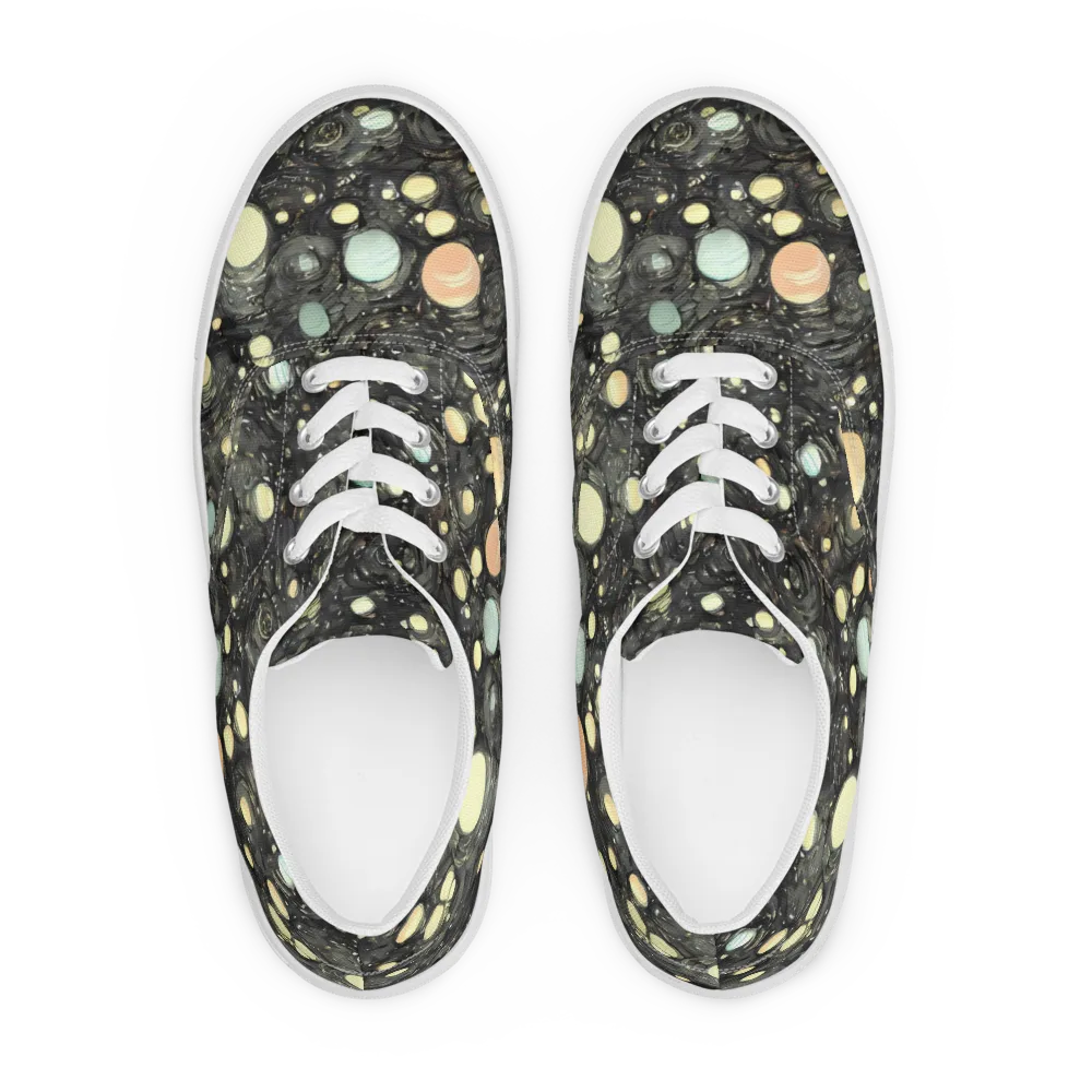Planetary Ink on Men's Lace-Up Canvas Shoes — Front