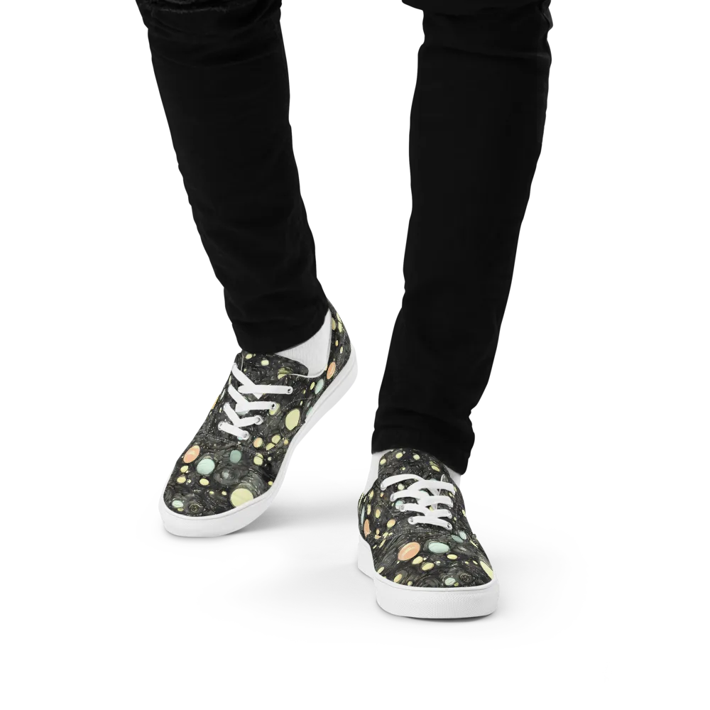 Planetary Ink on Men's Lace-Up Canvas Shoes — Front
