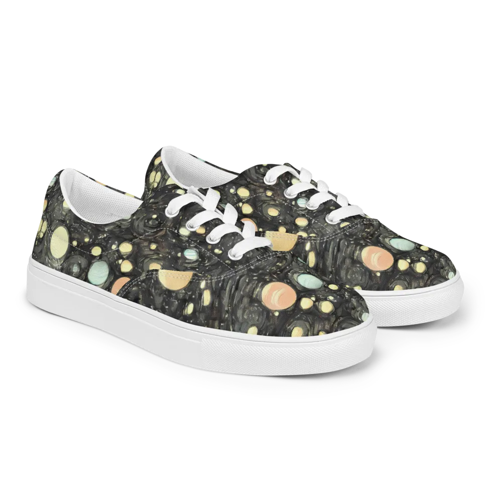 Planetary Ink on Men's Lace-Up Canvas Shoes — Right Front