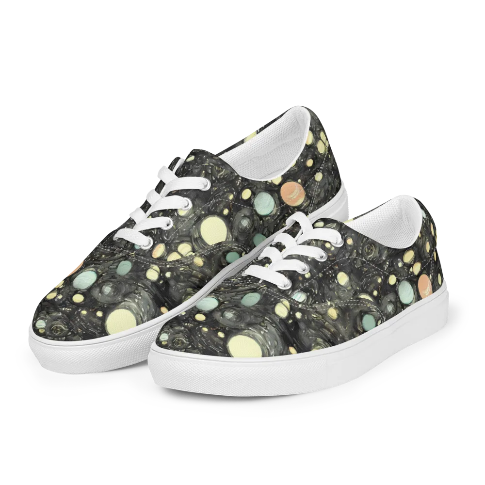 Planetary Ink on Men's Lace-Up Canvas Shoes — Left Front