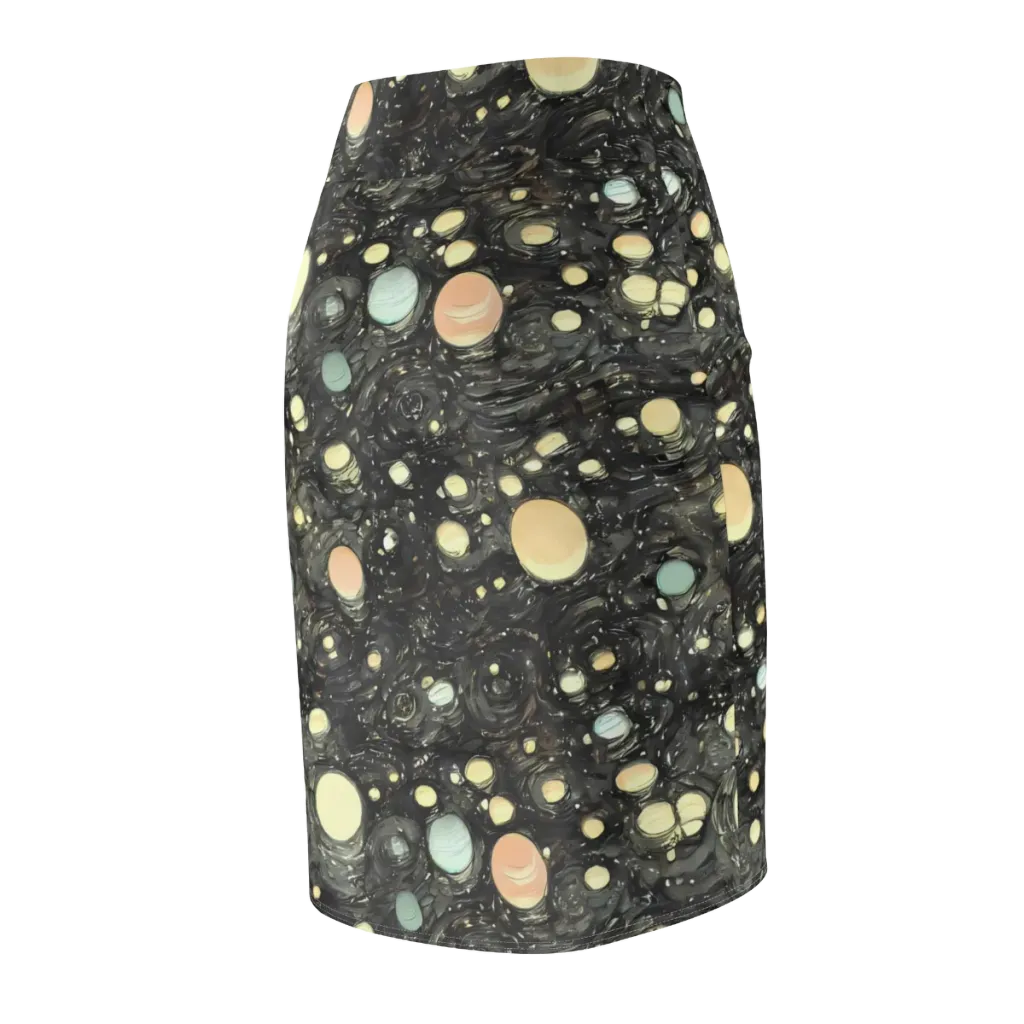 Planetary Ink on Pencil Skirt — Back Side