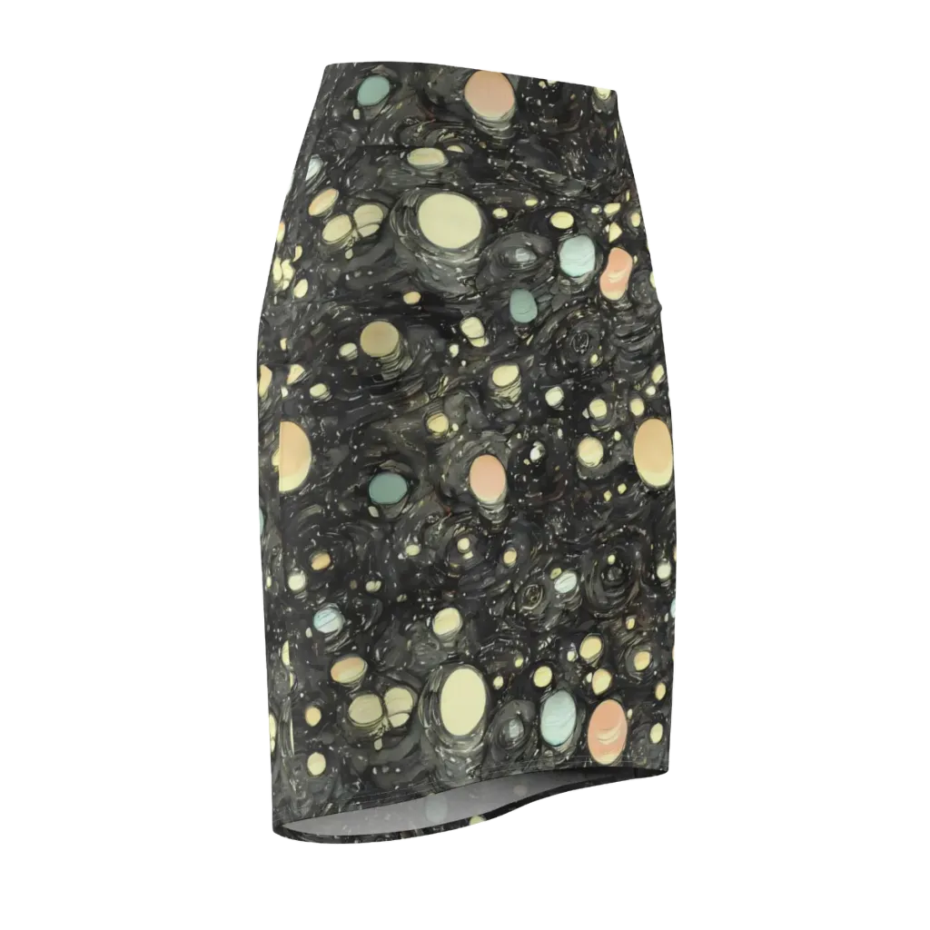 Planetary Ink on Pencil Skirt — Front Side