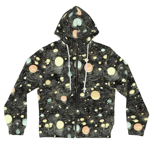 Planetary Ink on a Women's Full-Zip Hoodie