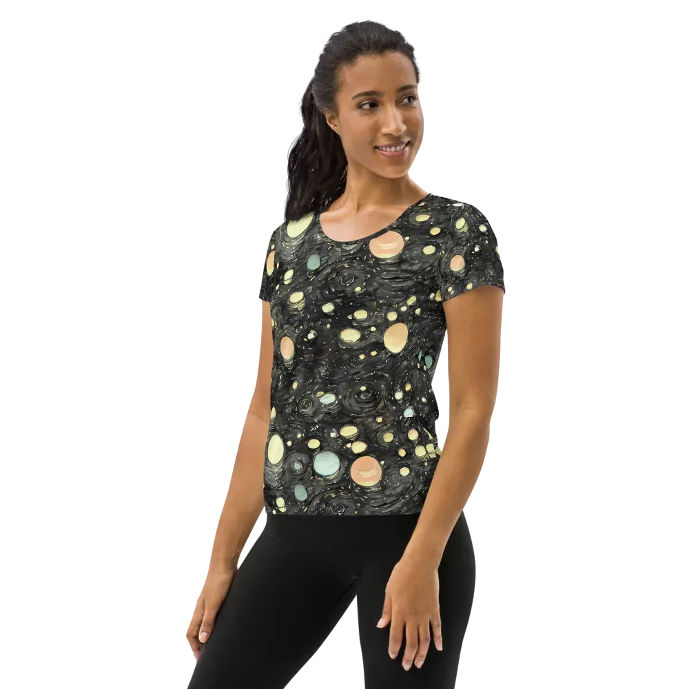 Planetary Ink on Women's Athletic T-Shirt — Left