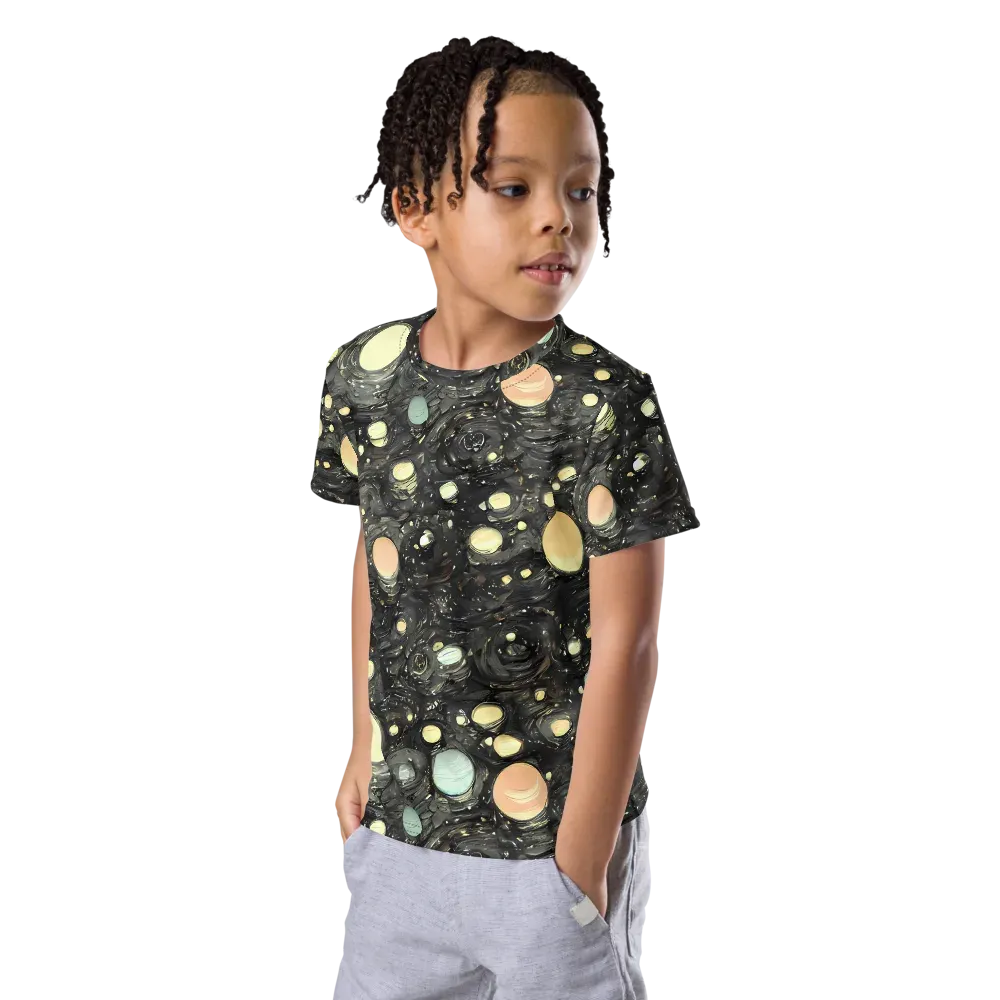 Planetary Ink on Kids Crew Neck T-Shirt — Left Front