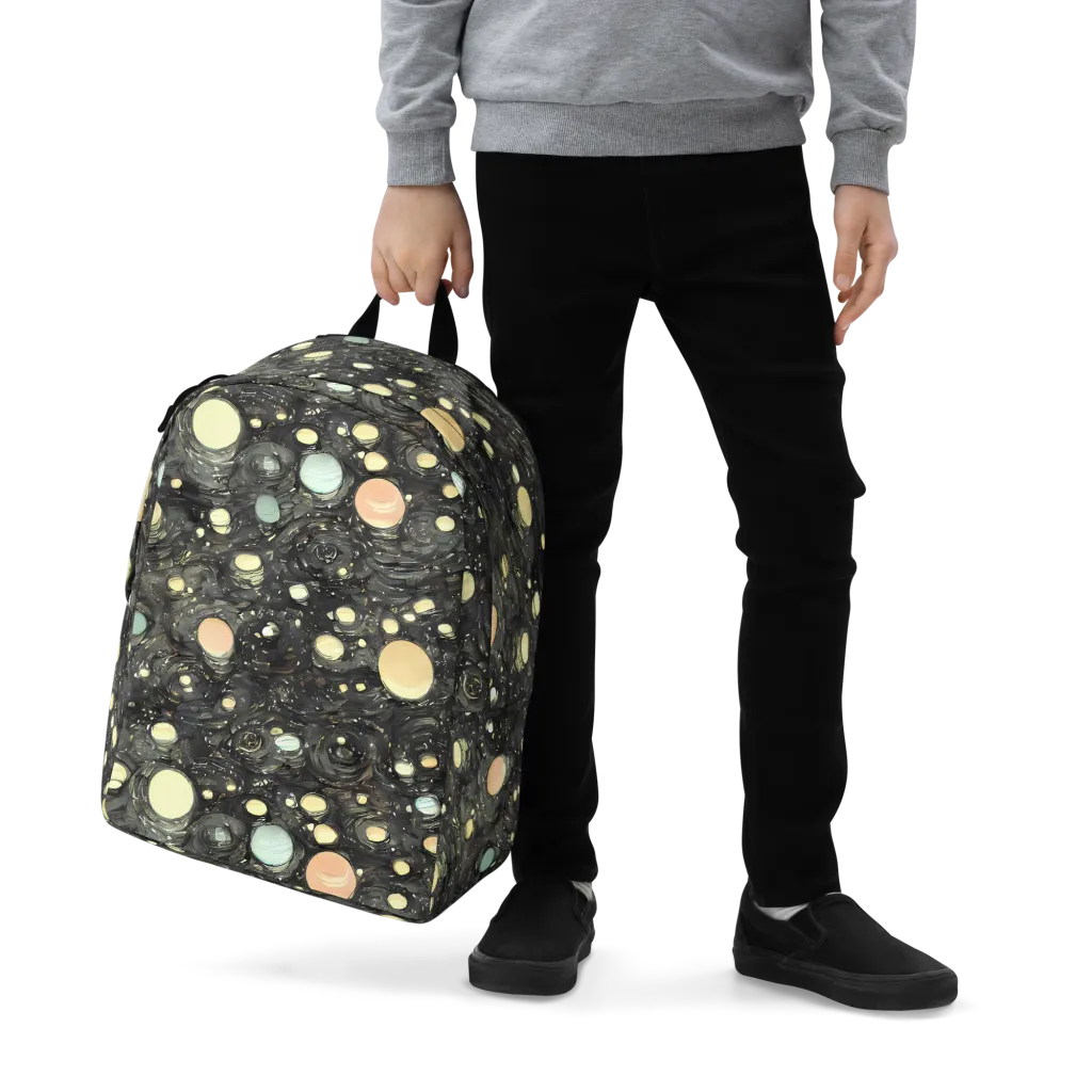 Planetary Ink on Minimalist Backpack — Zoomed-in