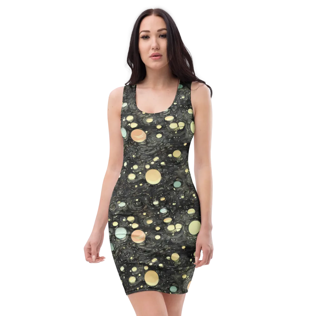 Planetary Ink on Bodycon Dress — Front