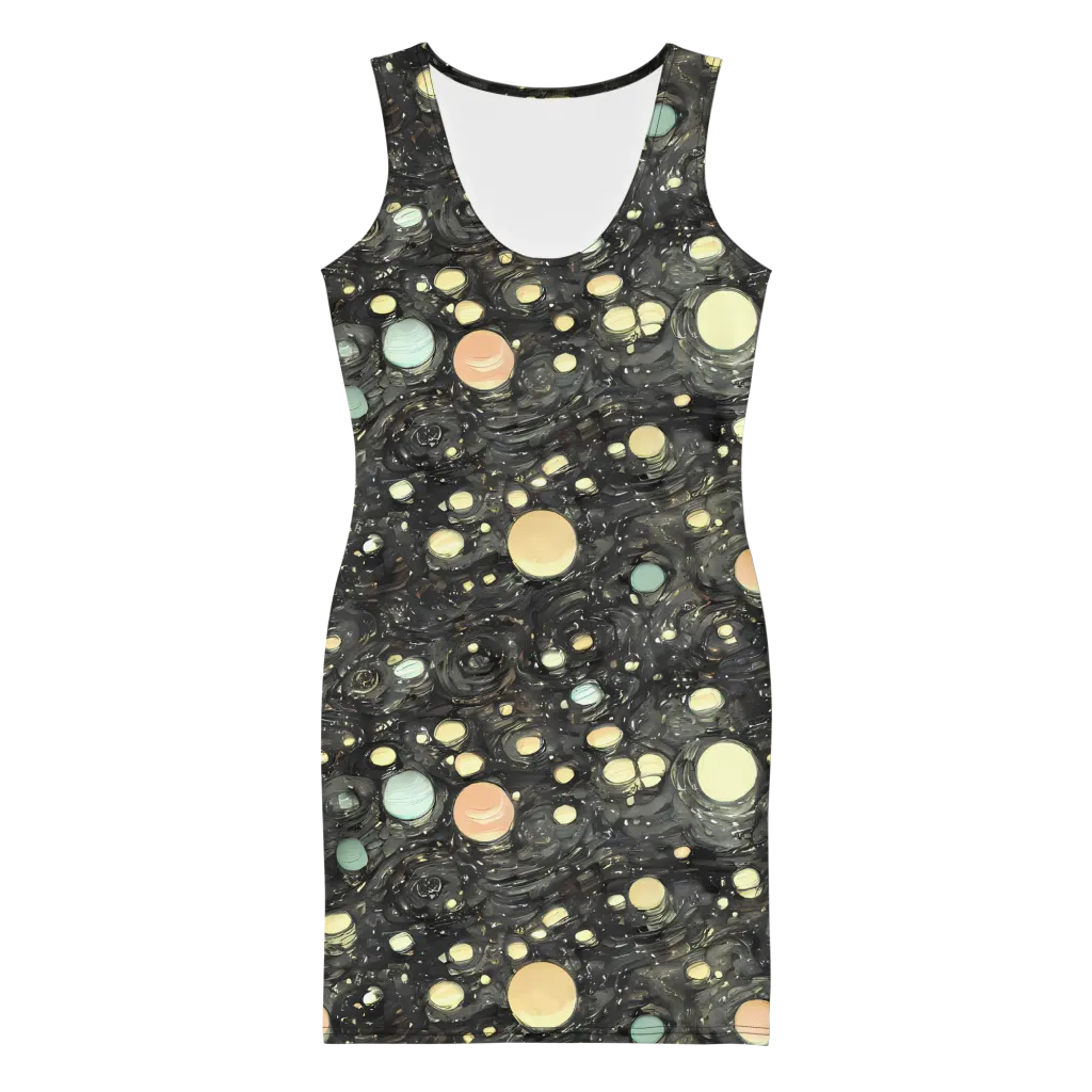 Planetary Ink on Bodycon Dress — Front