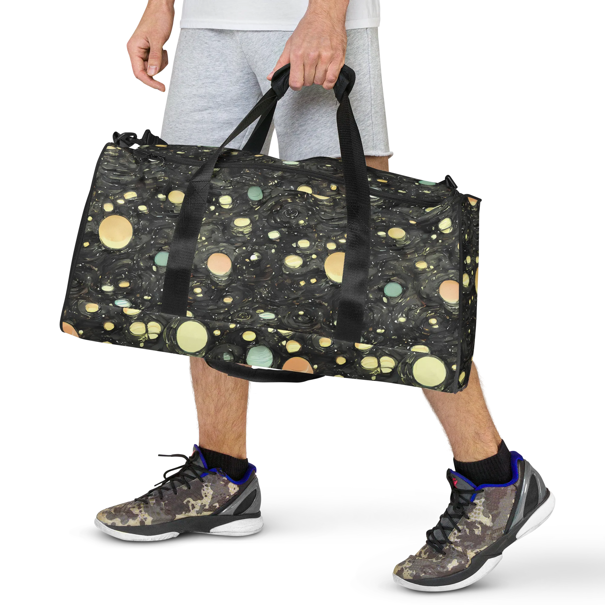 Planetary Ink on Duffle Bag — Front