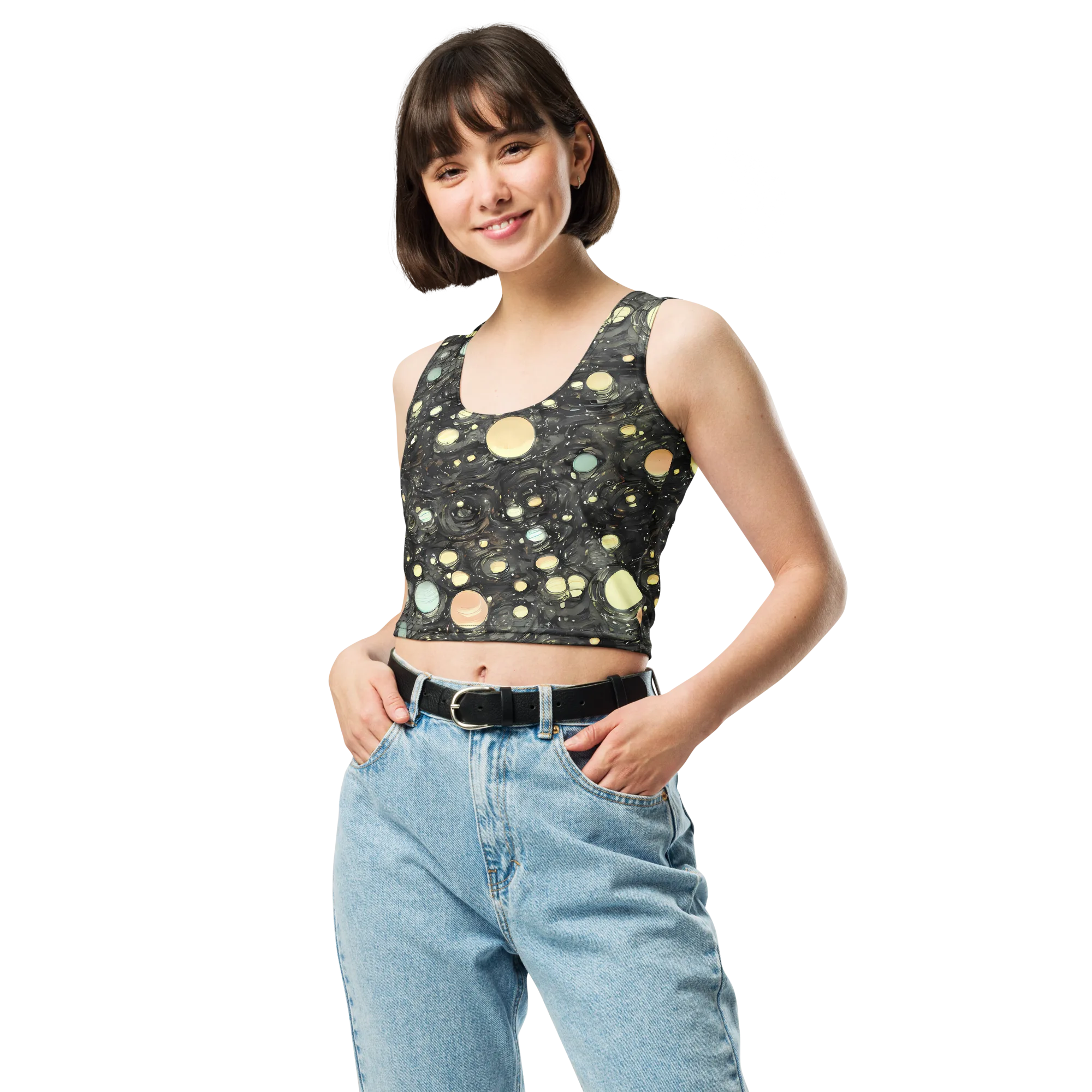 Planetary Ink on Crop Top — Front