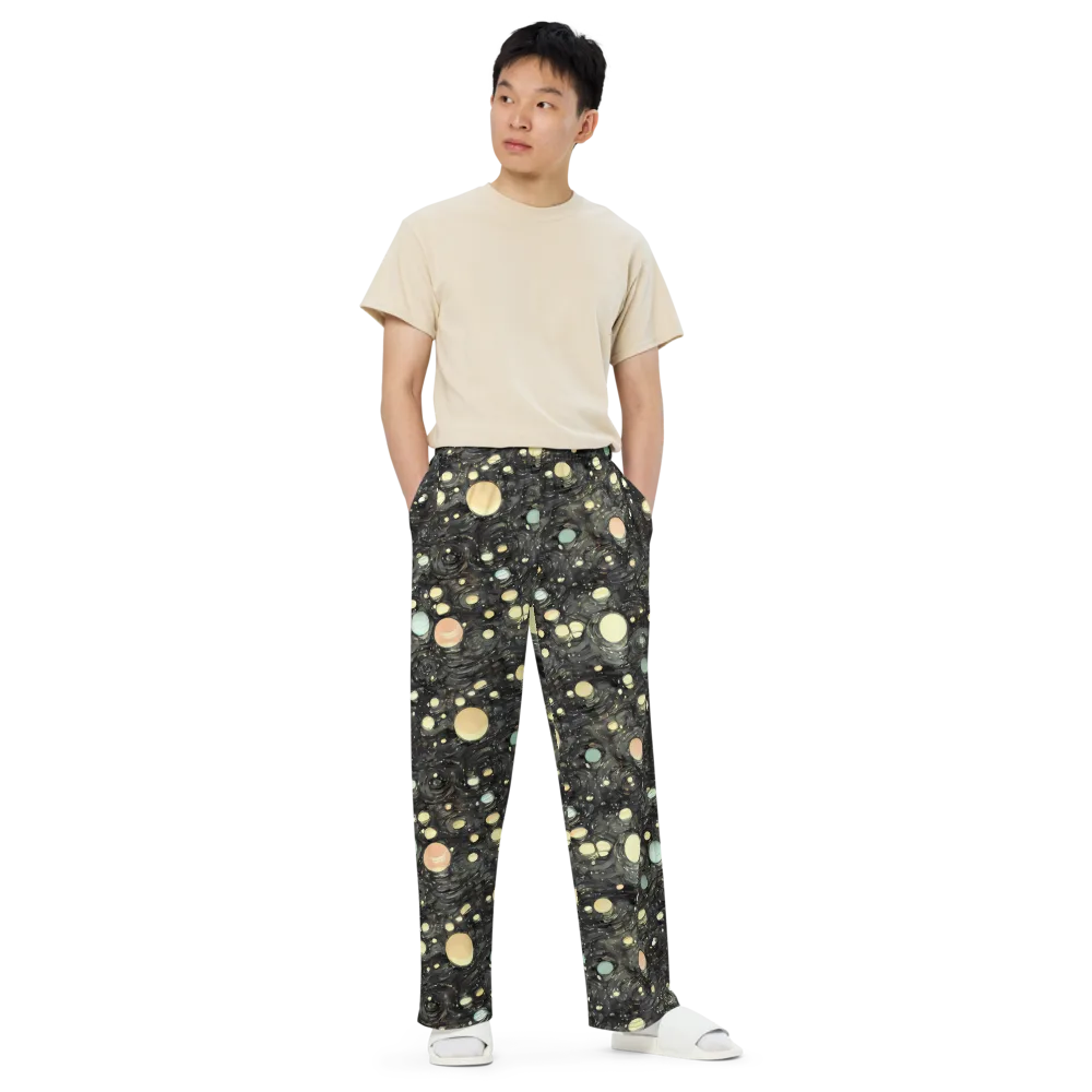 Planetary Ink on Wide-Leg Pants — Front